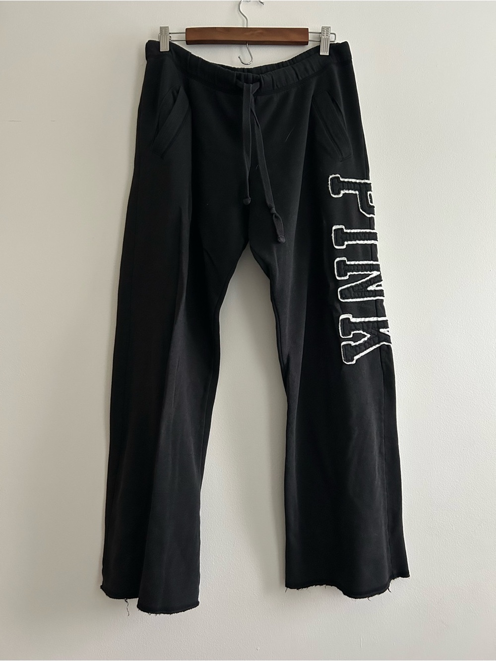 Vintage Y2K PINK Victoria's Secret Wide-Leg Dark Grey Sweatpants